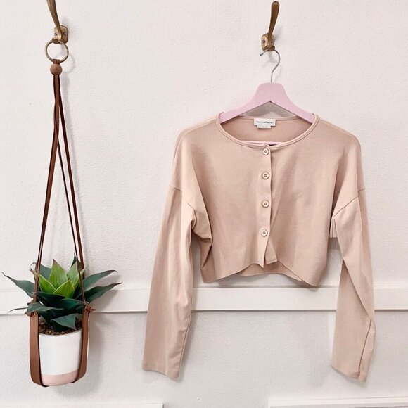 Lovers and Friends Keaton Cropped Sweater Tan Size S - Picture 2 of 6